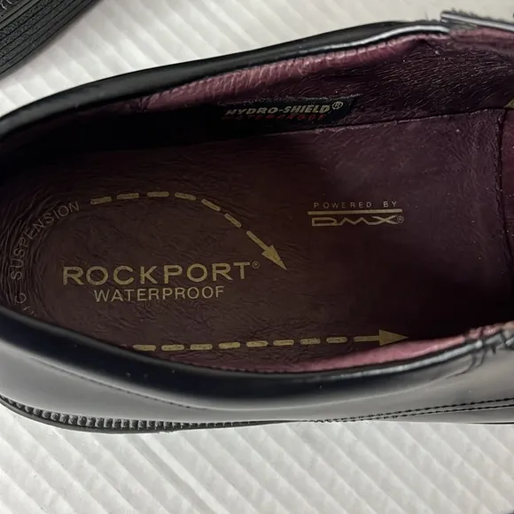 Rockport Men's Black Dress Shoes Size 10.5 Waterproof Leather Office Wedding