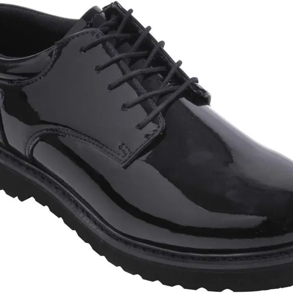 Rothco Mens Hi Gloss Black Uniform Oxford Heavy Duty Work Sole‎ Shoes Siz…