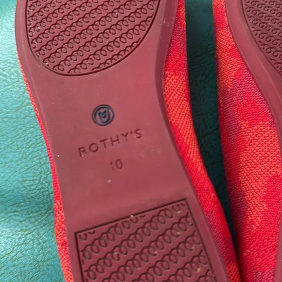 Rothy’s Botanicamo washable ballet flat bright cheerful coral hot pink red 10