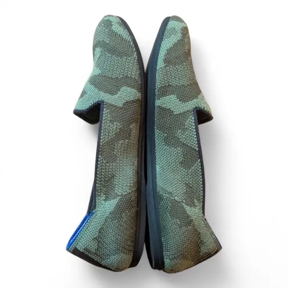 Rothy’s The Kids Loafer Olive Camo Slip On Washable Comfort Stretch Big Kids 3