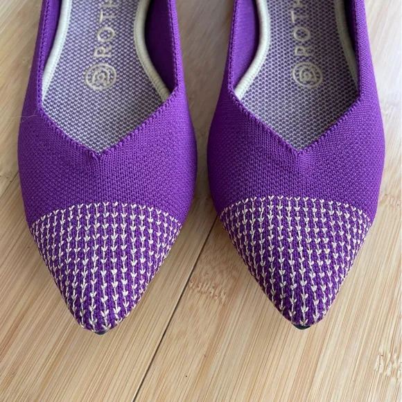 Rothy’s The Point in Purple Mulberry Rare Retired Slip On Flat Shoes Size 7 Wide