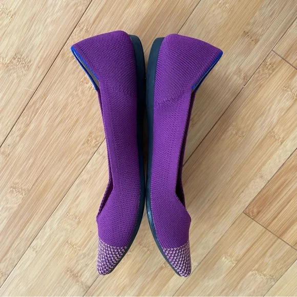 Rothy’s The Point in Purple Mulberry Rare Retired Slip On Flat Shoes Size 7 Wide