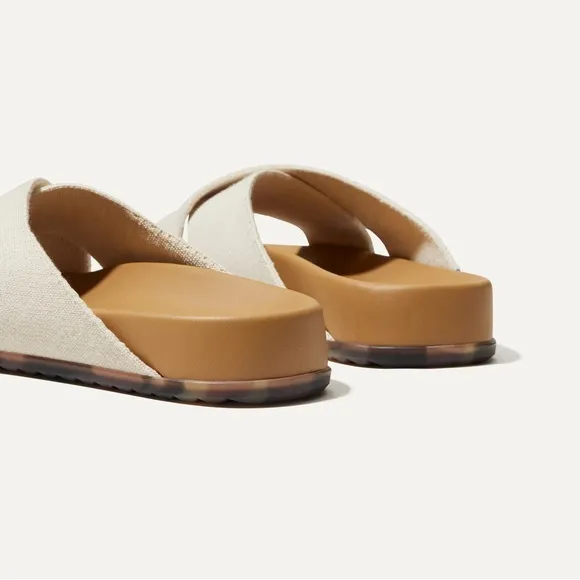 Rothy's The Weekend Slide Sandals Women’s Sz 9.5 Hemp Vacation Resort Beach Pool