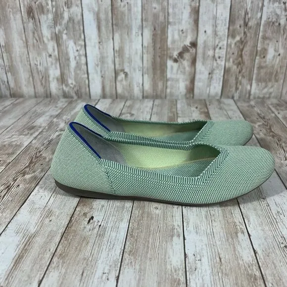 Rothy's The Flat RETIRED Women’s Sz 8 Mint Green Round Toe‎ Classic Ballet Flats