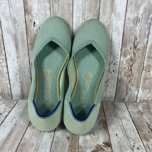 Rothy's The Flat RETIRED Women’s Sz 8 Mint Green Round Toe‎ Classic Ballet Flats