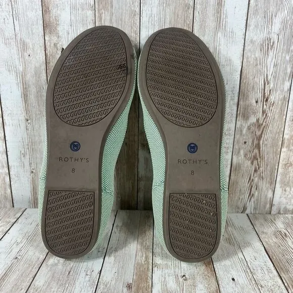 Rothy's The Flat RETIRED Women’s Sz 8 Mint Green Round Toe‎ Classic Ballet Flats