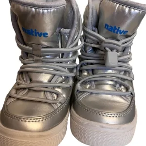 Rubber sole. Native Chamoxin Silver Metallic