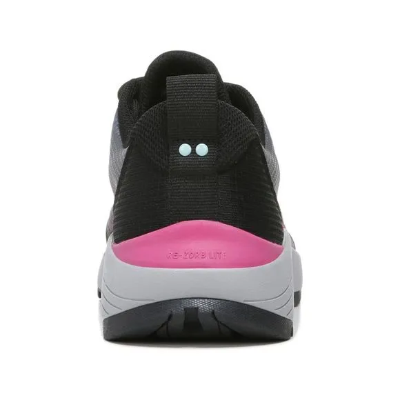 RYKA Womens Black Mixed Media Kahuna Round Toe Wedge Sneakers Shoes 7 M