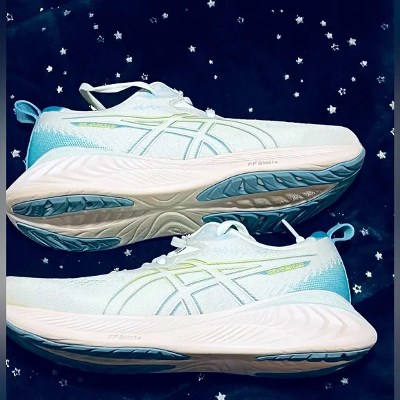 SALE-LIKE NEW ASICS Women's Gel-Cumulus25 Running Shoes Sz 8 Blue-Yellow Worn 2X