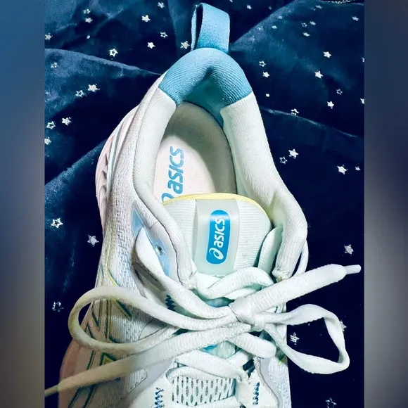 SALE-LIKE NEW ASICS Women's Gel-Cumulus25 Running Shoes Sz 8 Blue-Yellow Worn 2X