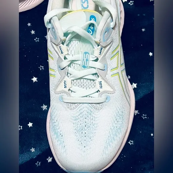 SALE-LIKE NEW ASICS Women's Gel-Cumulus25 Running Shoes Sz 8 Blue-Yellow Worn 2X