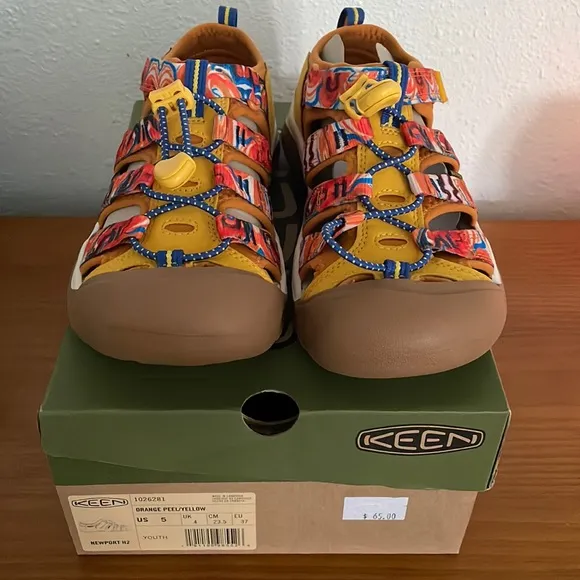 SALE! Youth Keen Newport H2 Orange Peel/Yellow Water Shoes