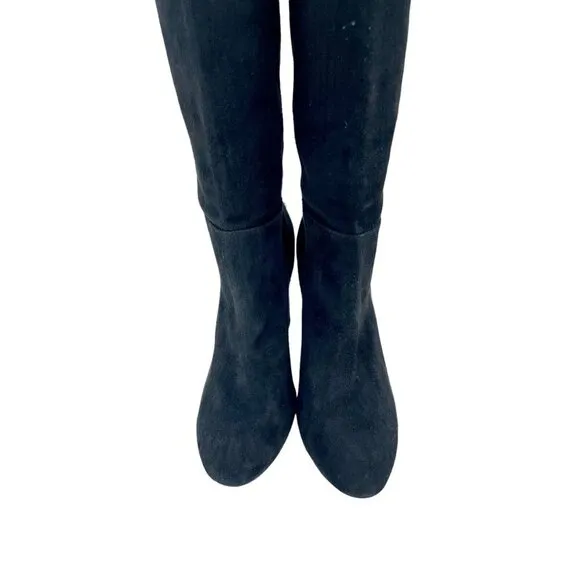 Sam Edelman Black Suede Leather Knee-High Boots Pull On SZ 10 New $225