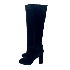 Sam Edelman Black Suede Leather Knee-High Boots Pull On SZ 10 New $225