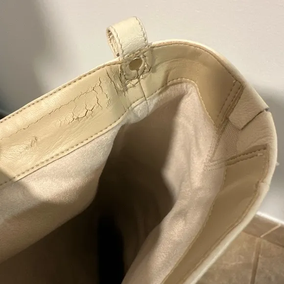 Sam Edelman Ivory Leather Tall Boots Size 5.5