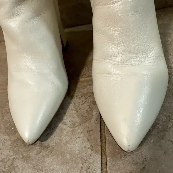 Sam Edelman Ivory Leather Tall Boots Size 5.5