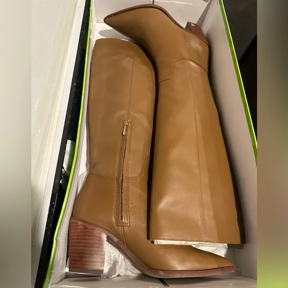 Sam Edelman Lindsey Chocolate Leather tall women’s boots size 6