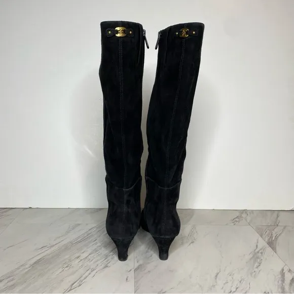 Sam Edelman Molly Black Suede Tall Boot 7M