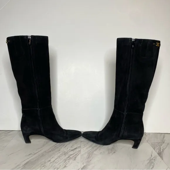 Sam Edelman Molly Black Suede Tall Boot 7M
