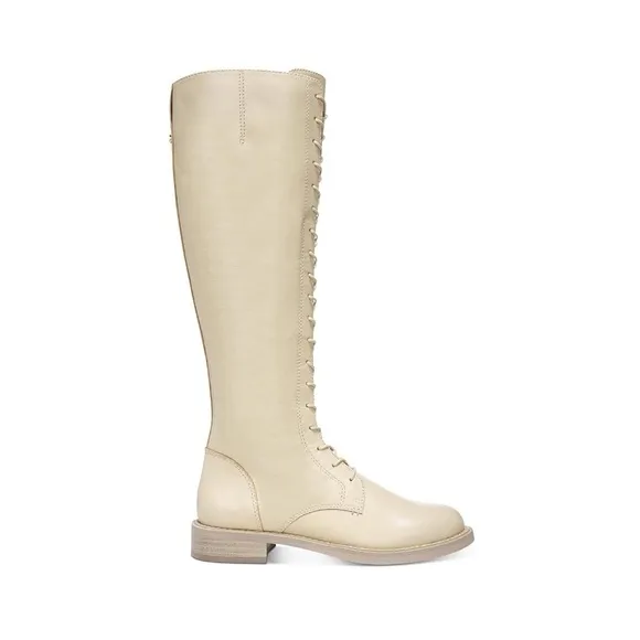 Sam Edelman Nance Tall Lace Up Boots in Cream, size 7.5