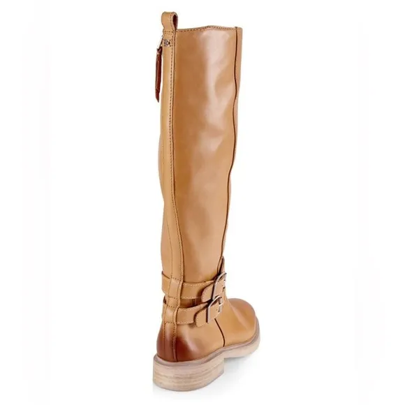 SAM EDELMAN NWOB/NWOT Freda Tall Leather Riding Boots, Cashew, floor sample.