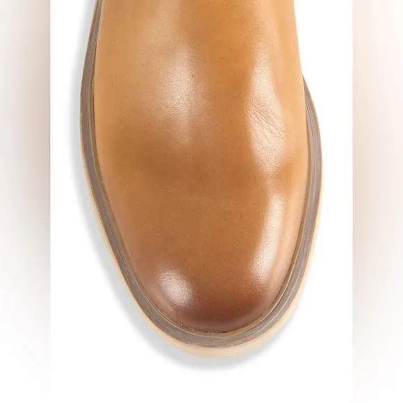 SAM EDELMAN NWOB/NWOT Freda Tall Leather Riding Boots, Cashew, floor sample.