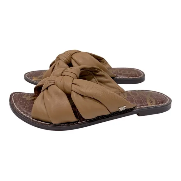 Sam EdelmanWomen's Garson Woven Double Strap Leather Slide Sandals size 8