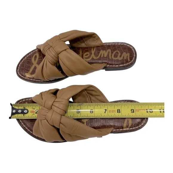 Sam EdelmanWomen's Garson Woven Double Strap Leather Slide Sandals size 8