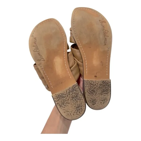 Sam EdelmanWomen's Garson Woven Double Strap Leather Slide Sandals size 8