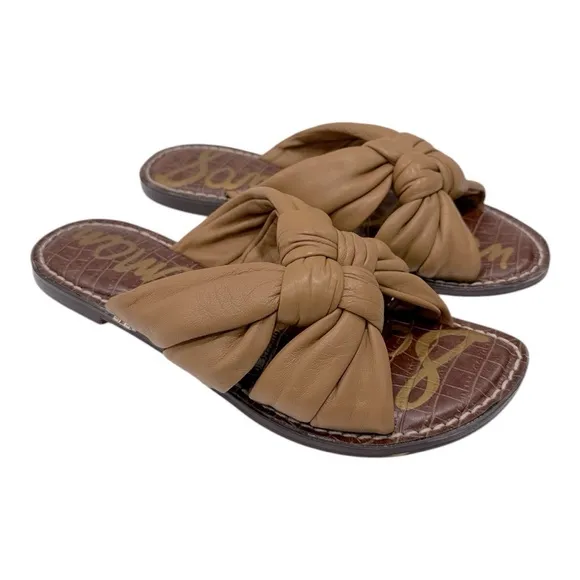 Sam EdelmanWomen's Garson Woven Double Strap Leather Slide Sandals size 8