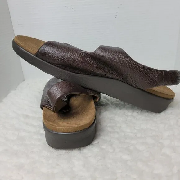 SAS Tripad Comfort Men's Size 15  Relaxed Amber Brown Leather Sandals Adjustable