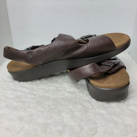 SAS Tripad Comfort Men's Size 15  Relaxed Amber Brown Leather Sandals Adjustable