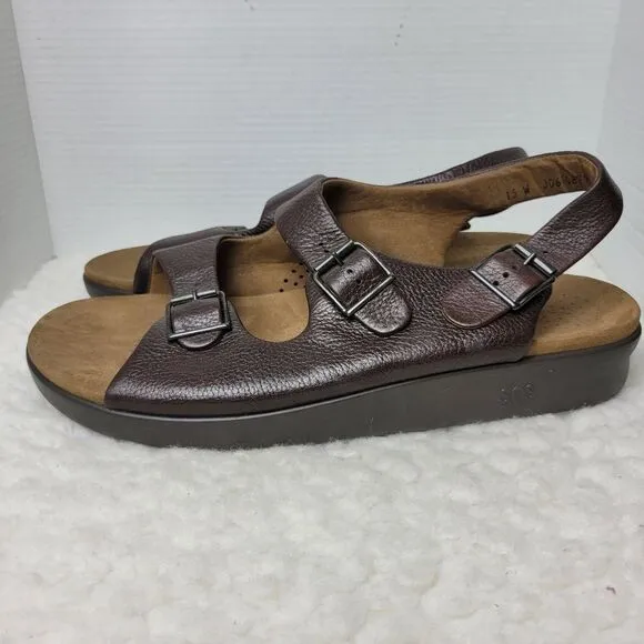 SAS Tripad Comfort Men's Size 15  Relaxed Amber Brown Leather Sandals Adjustable