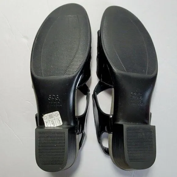 SAS Sandals Womens Size 8N Sunburst Black Patent