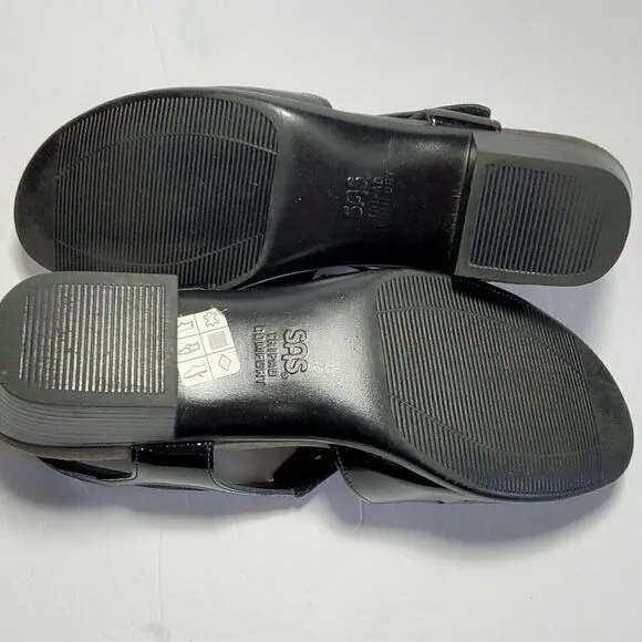 SAS Sandals Womens Size 8N Sunburst Black Patent