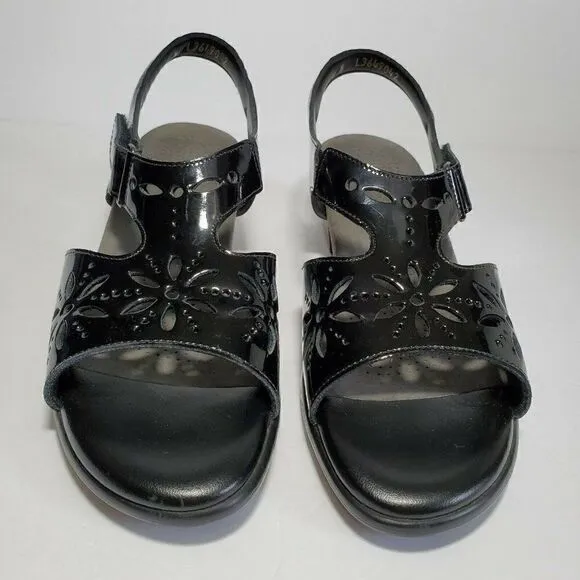 SAS Sandals Womens Size 8N Sunburst Black Patent