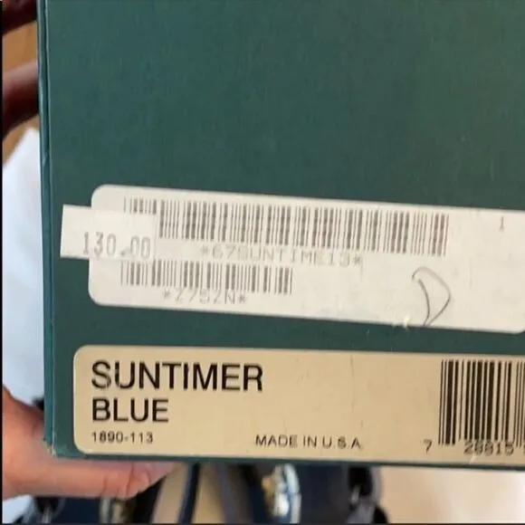 SAS SUNTIMER BLUE LEATHER SANDALS.  NEW