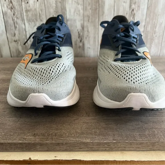 Saucony Mens Ride 16 Blue and Gray Running Shoes 11W