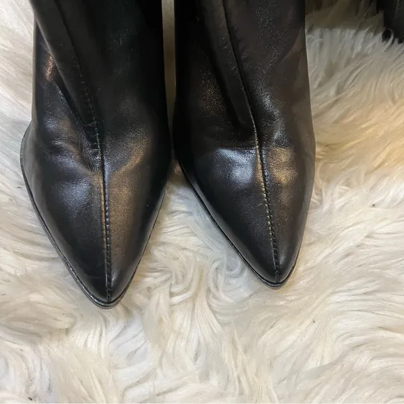 Schutz Black Leather Pointed Toe Tall Over the Knee Anaisha Boots Size 5B