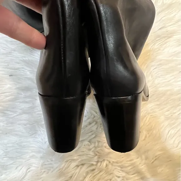 Schutz Black Leather Pointed Toe Tall Over the Knee Anaisha Boots Size 5B