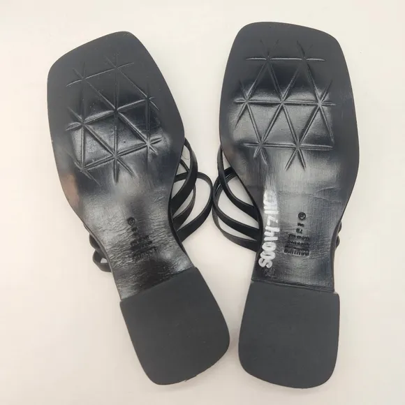Schutz sandals women's 7B black leather  Rania strappy flip-flops comfy new $130