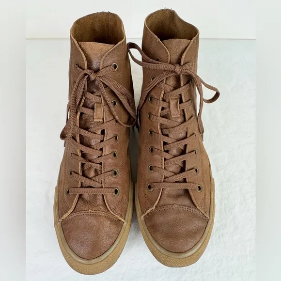 SeaVee's Army Issue High Burnished Leather Sneakers