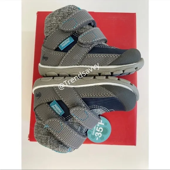See Kai Run Atlas II Waterproof Insulated Snow Boots Shoes Boys Navy Baby Sz NTW