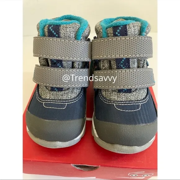See Kai Run Atlas II Waterproof Insulated Snow Boots Shoes Boys Navy Baby Sz NWT