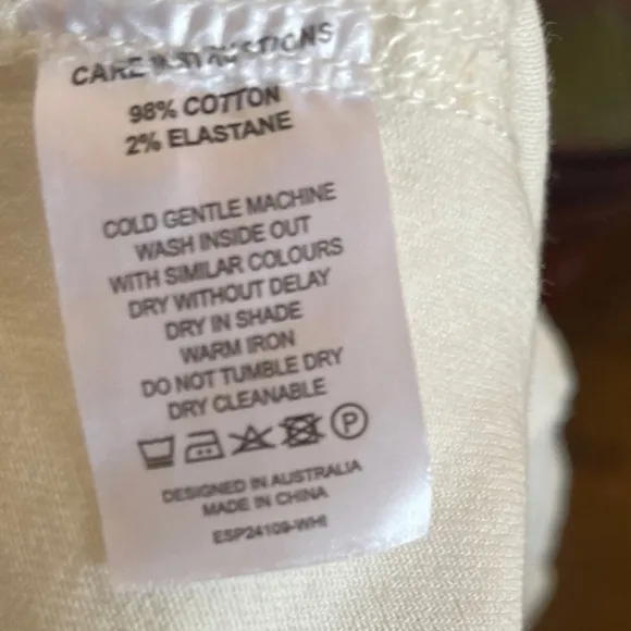 Serafina Australia Core Denim Short Sleeve Dress - White Denim | Size 12