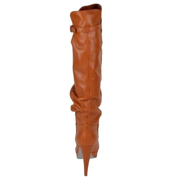 SERGIO ROSSI TALL BOOTS SLOUCHY VERONICA TERACOTTA LEATHER