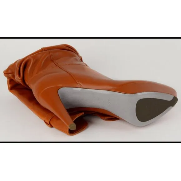 SERGIO ROSSI TALL BOOTS SLOUCHY VERONICA TERACOTTA LEATHER
