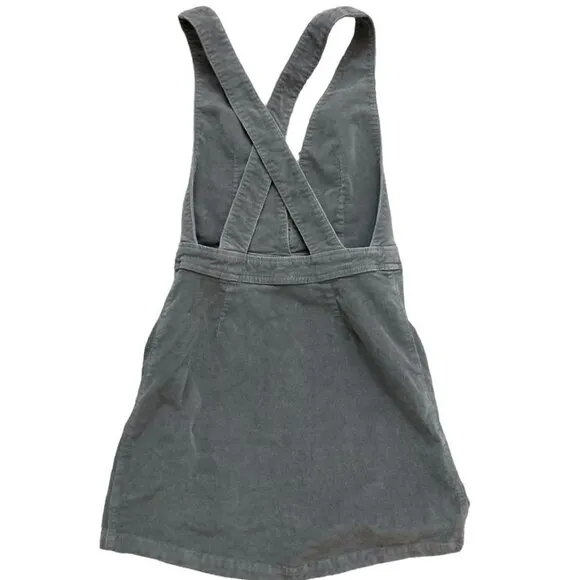 SHOW ME YOUR MUMU Connelly Overall Dress Gray Corduroy Jumper