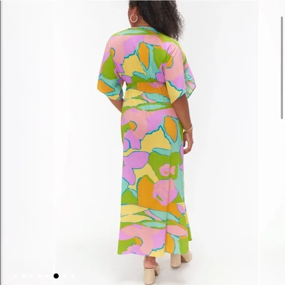 SHOW ME YOUR MUMU Dana Sorbet Maxi Dress cutout bright purple pink size xxl