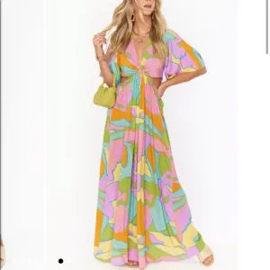 SHOW ME YOUR MUMU Dana Sorbet Maxi Dress cutout bright purple pink size xxl